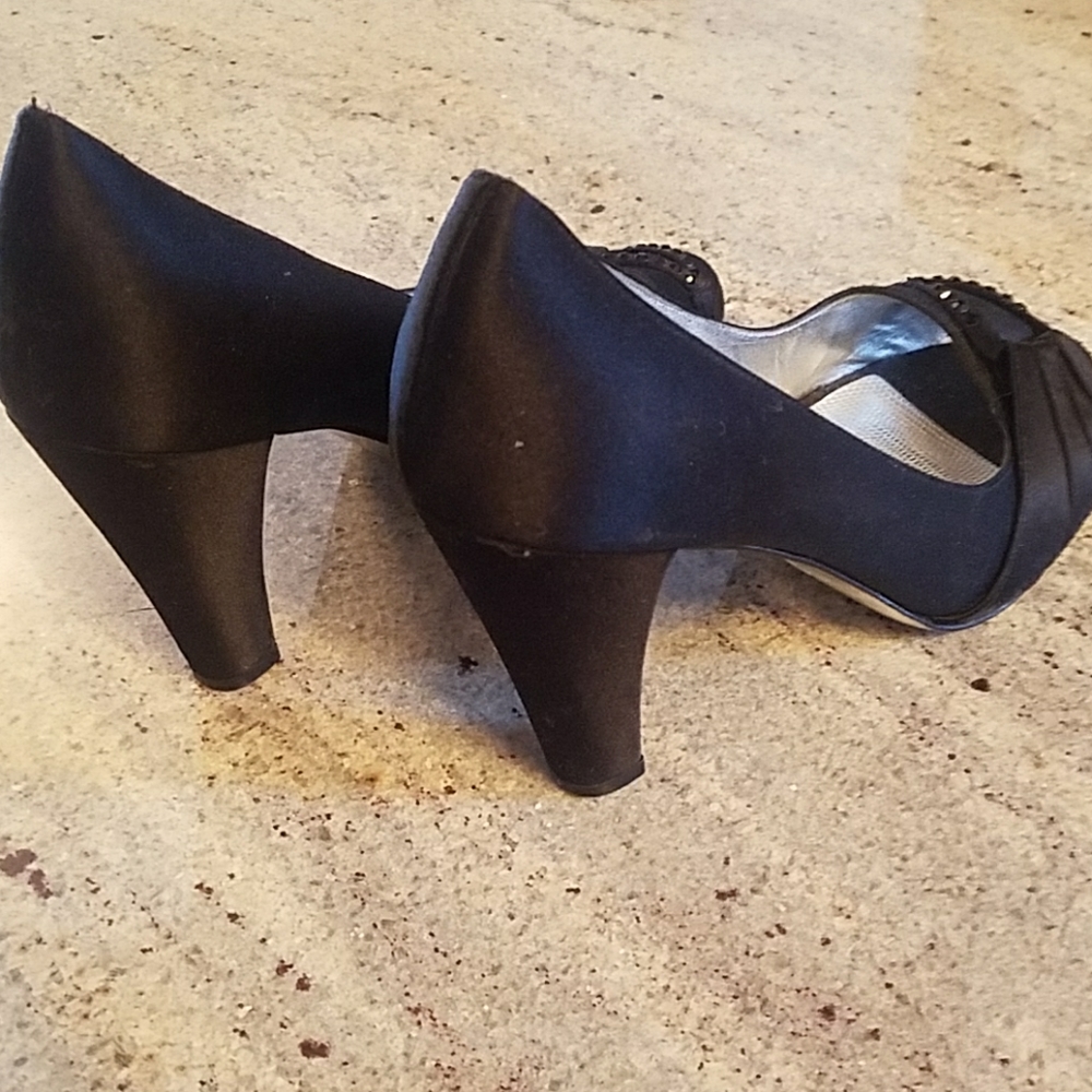 Nina New York Black Peep Toe Heels size 7 1/2 - Picture 4 of 6